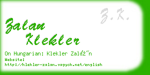 zalan klekler business card